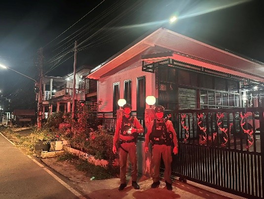 ออกตรวจป้องกันเหตุจุดเสี่ยงต่อการก่อเหตุอาชญากรรม ตามแหล่งชุมชน ในเขตพื้นที่รับผิดชอบ